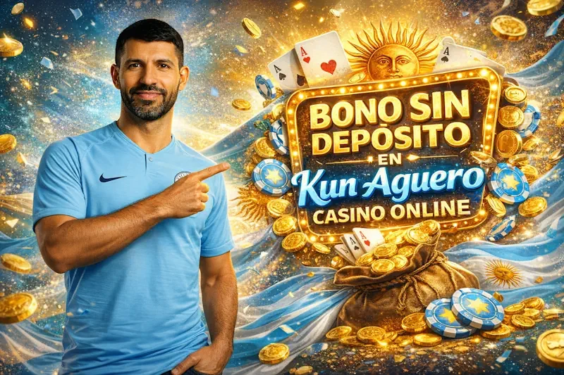 Bono sin depósito en Kun Aguero casino online para jugadores de Argentina