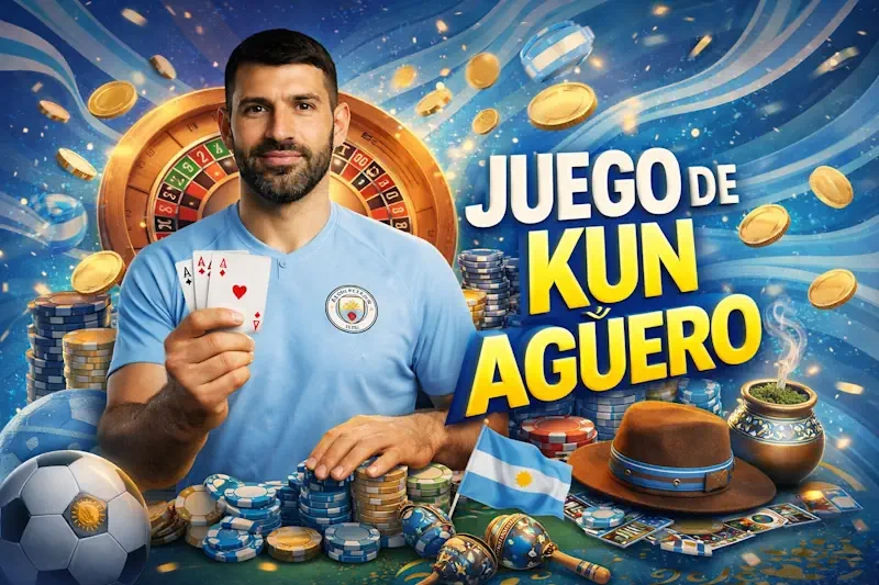 Juego de Kun Aguero casino con ruleta, cartas y fichas para Argentina